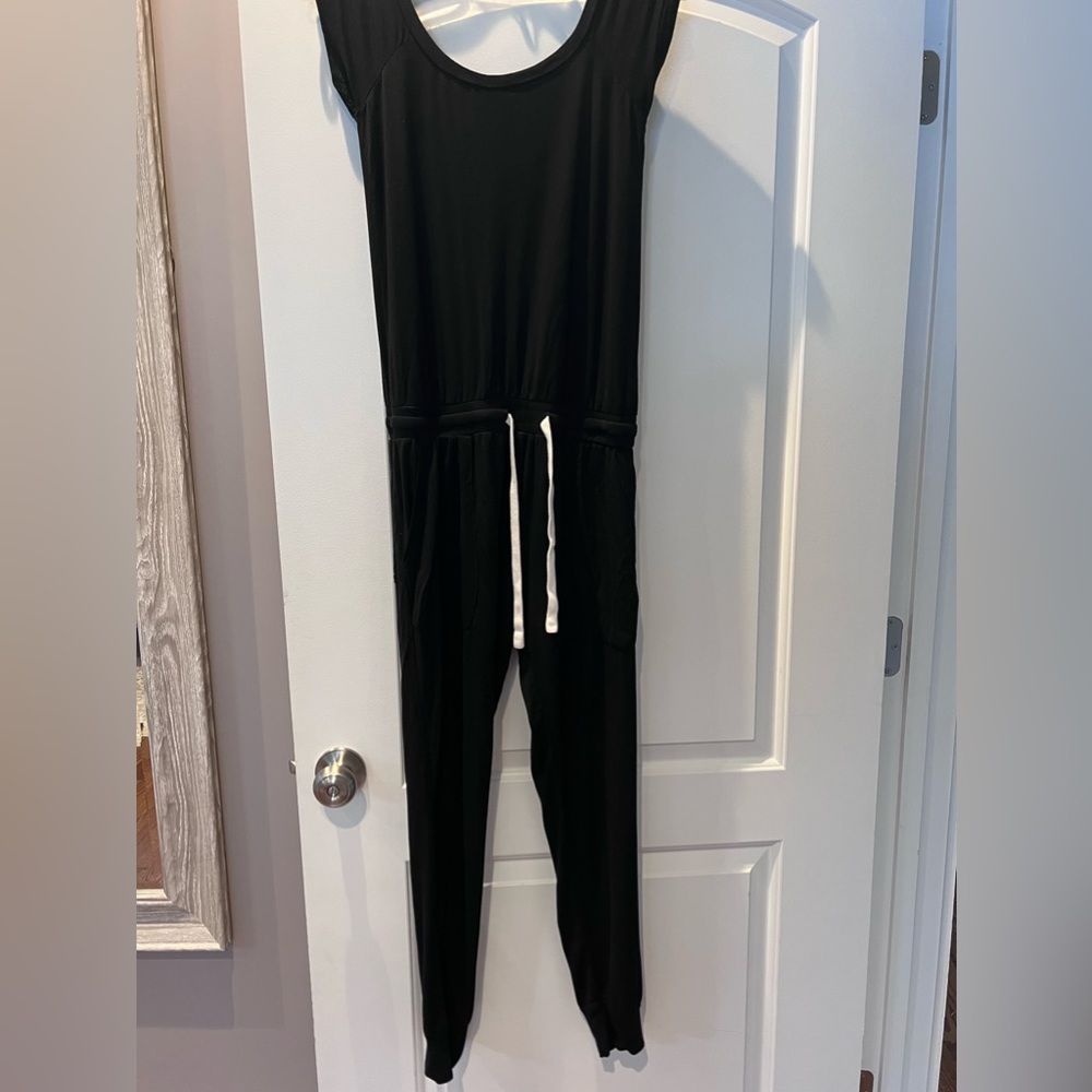 Vici black knit jogger jumpsuit